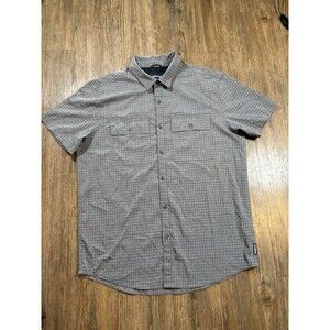 Prana Shirt Mens Medium Plaid Button Up Short Sleeve Outdoor Casual